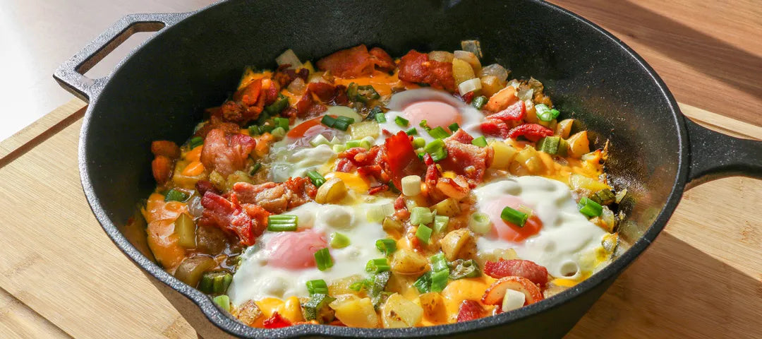 Breakfast Skillet with Okra & Hoop Cheese