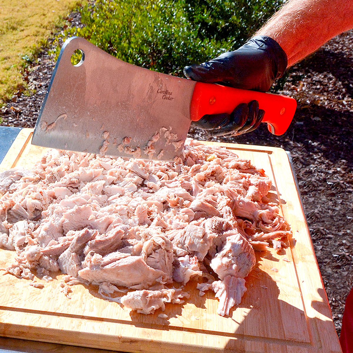9" MEAT CLEAVER W/ RED HNDL