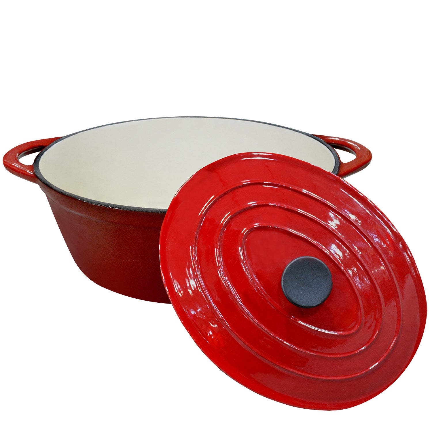 8QT OVAL CAST IRON POT W/ LID