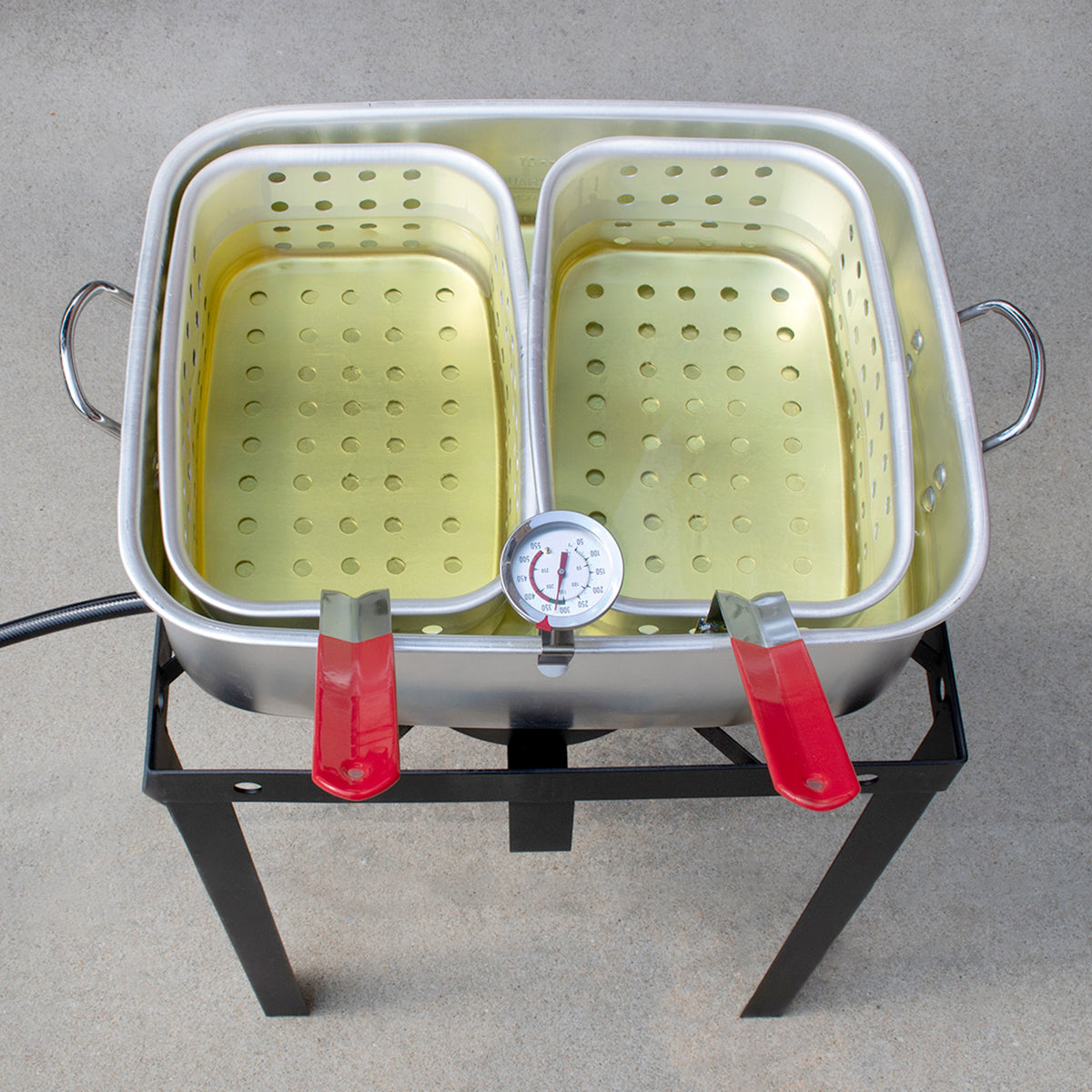 18QT DUAL BASKET FRYER W/ STAND