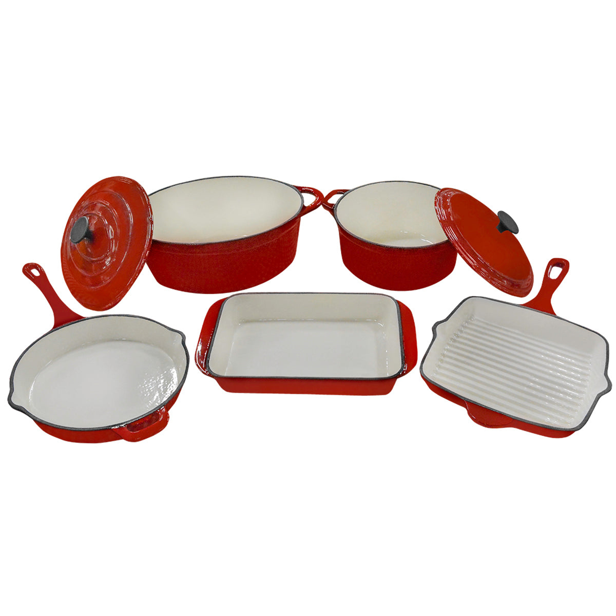 7PC CAST IRON COOKWARE SET