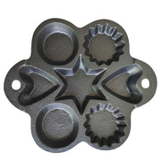 7 CUP CAST IRON SHAPE PAN