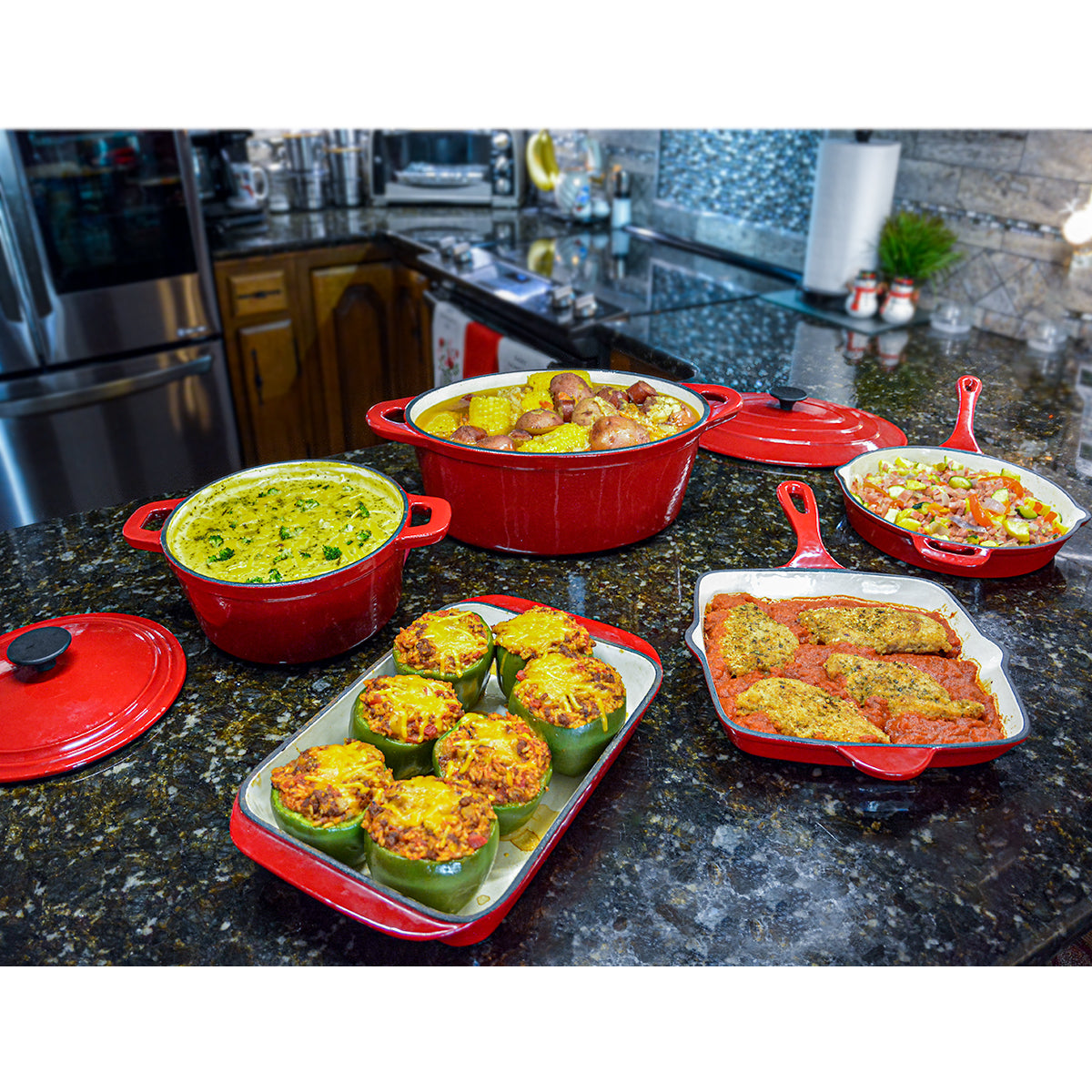 7PC CAST IRON COOKWARE SET