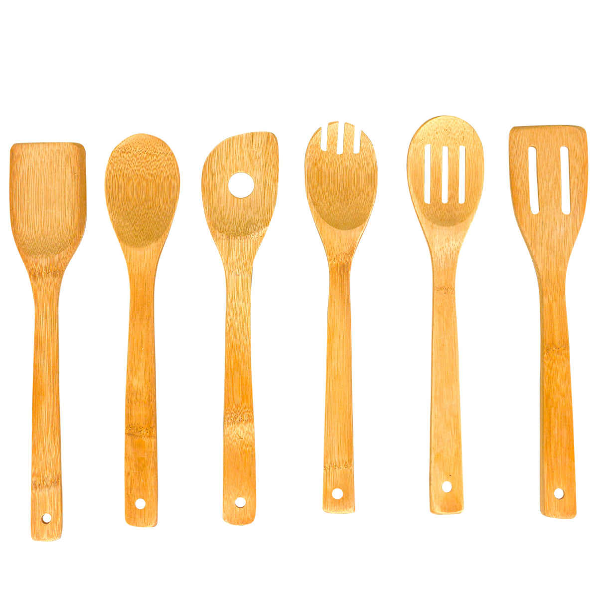 12" 6PC BAMBOO SERVING UTENSIL