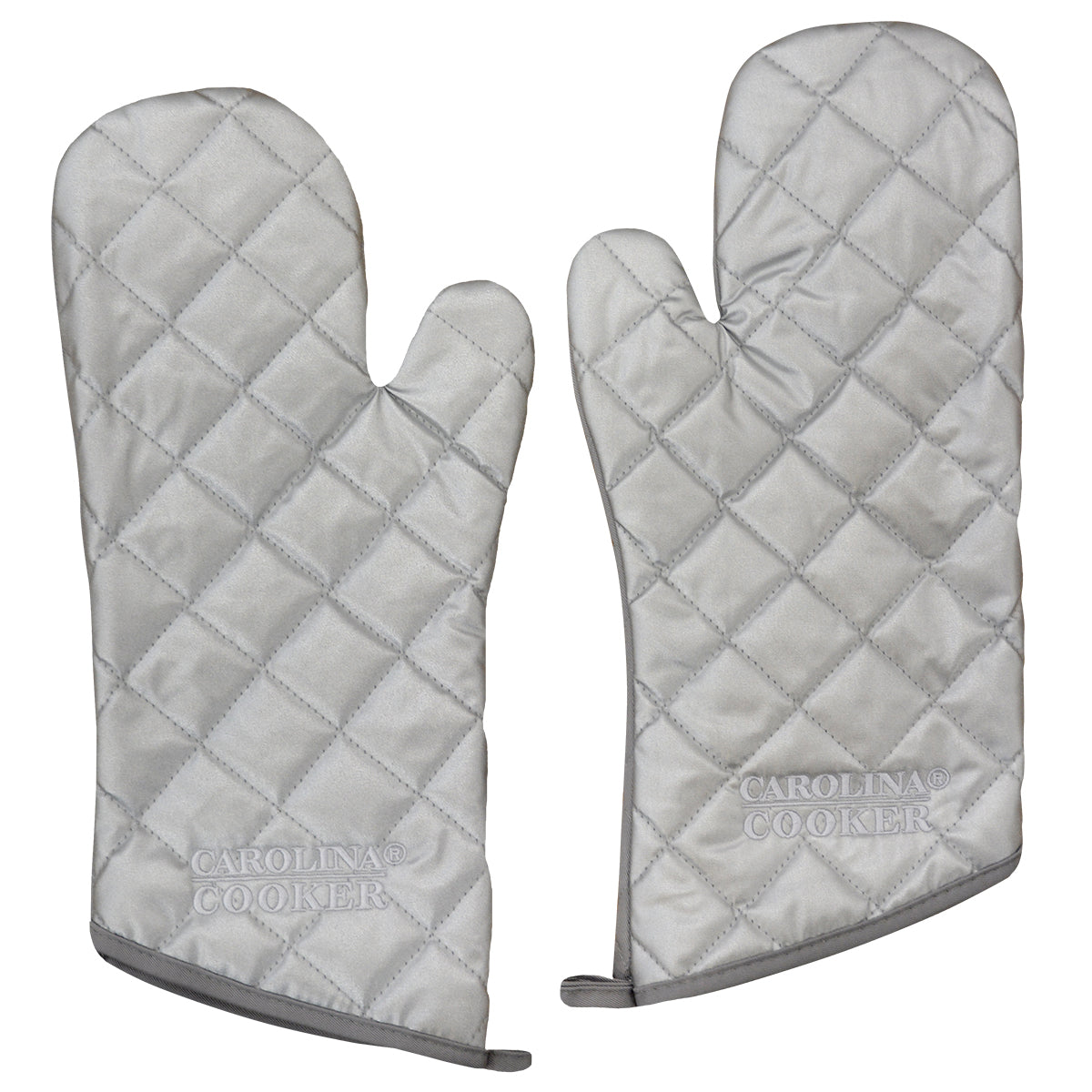 OVEN MITTS PAIR GRAY W/ LOGO