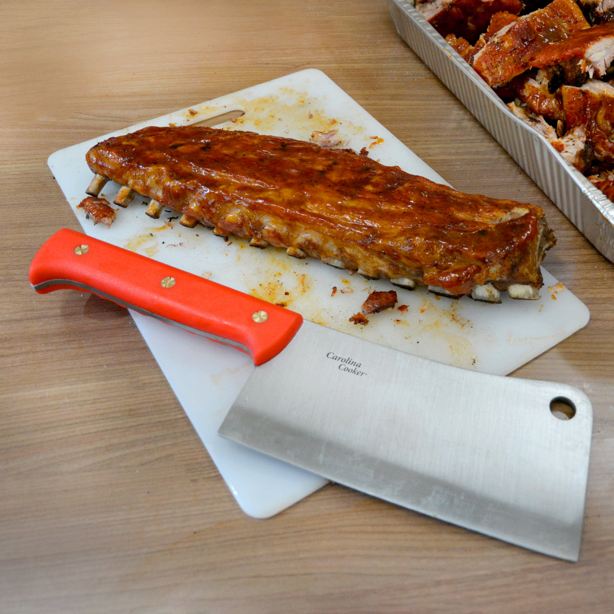 9" MEAT CLEAVER W/ RED HNDL