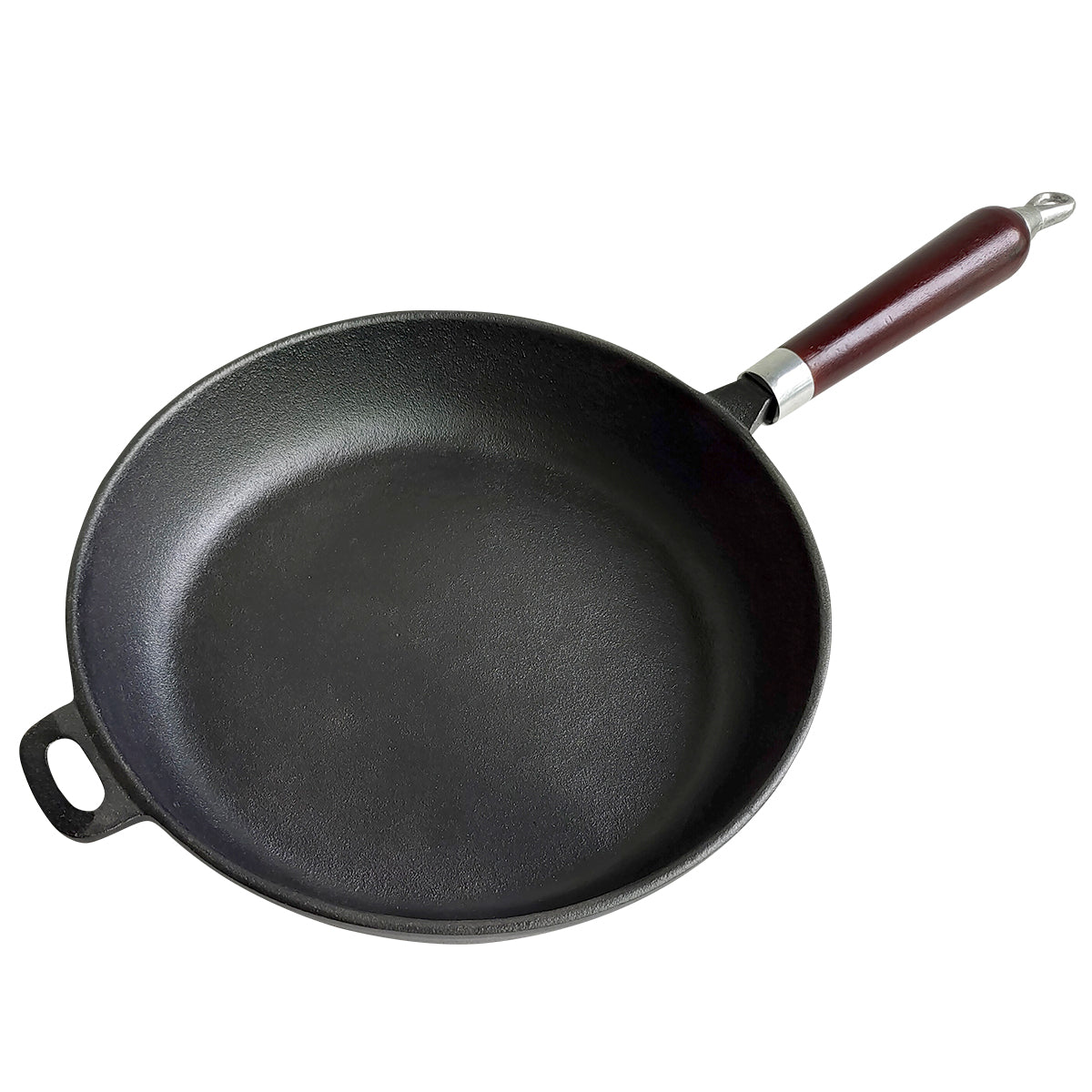 12" CAST IRON FRY PAN W/ WOOD