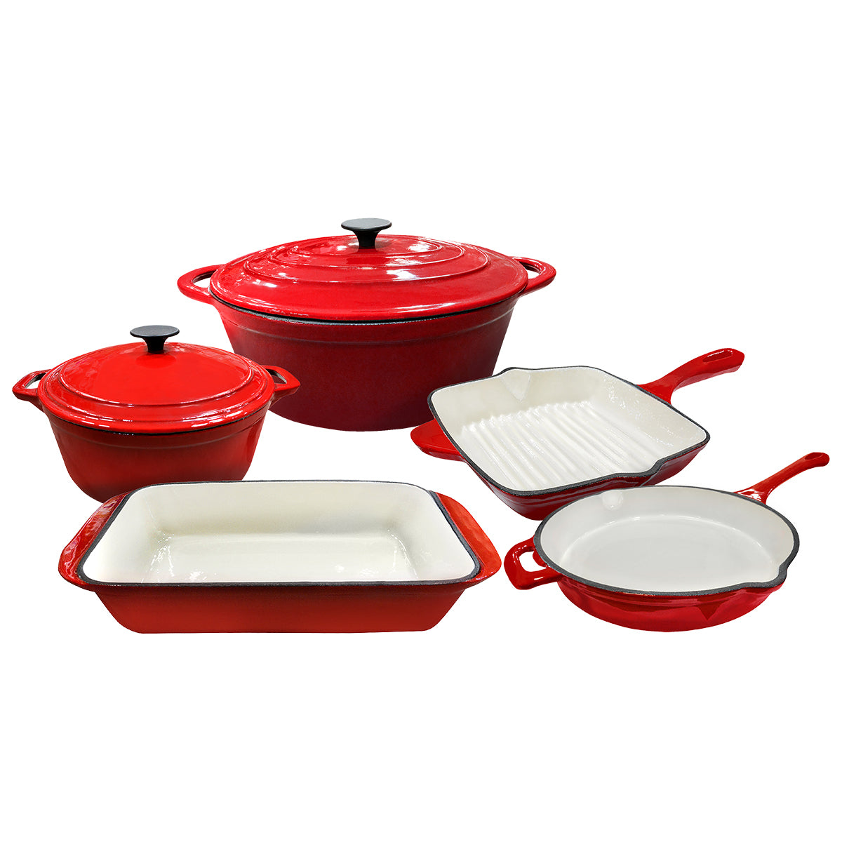 7PC CAST IRON COOKWARE SET
