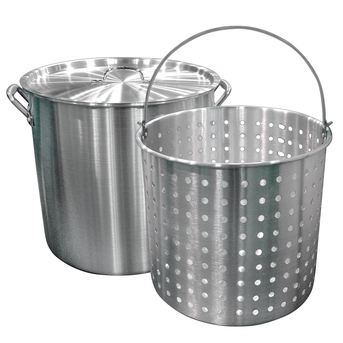 80QT STOCK POT W/ LID & BASKET
