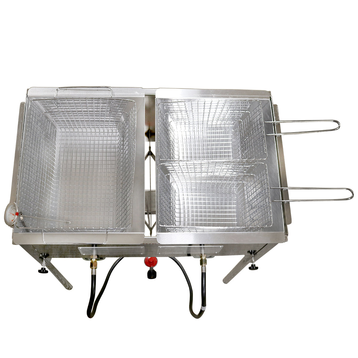 2 BURNER FRYER SS W/ 3 BASKETS,