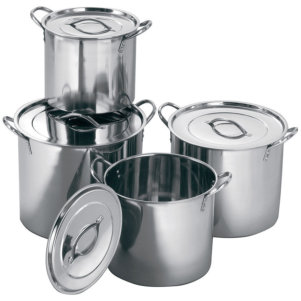 4PC SS STOCK POT SET W/ LIDS