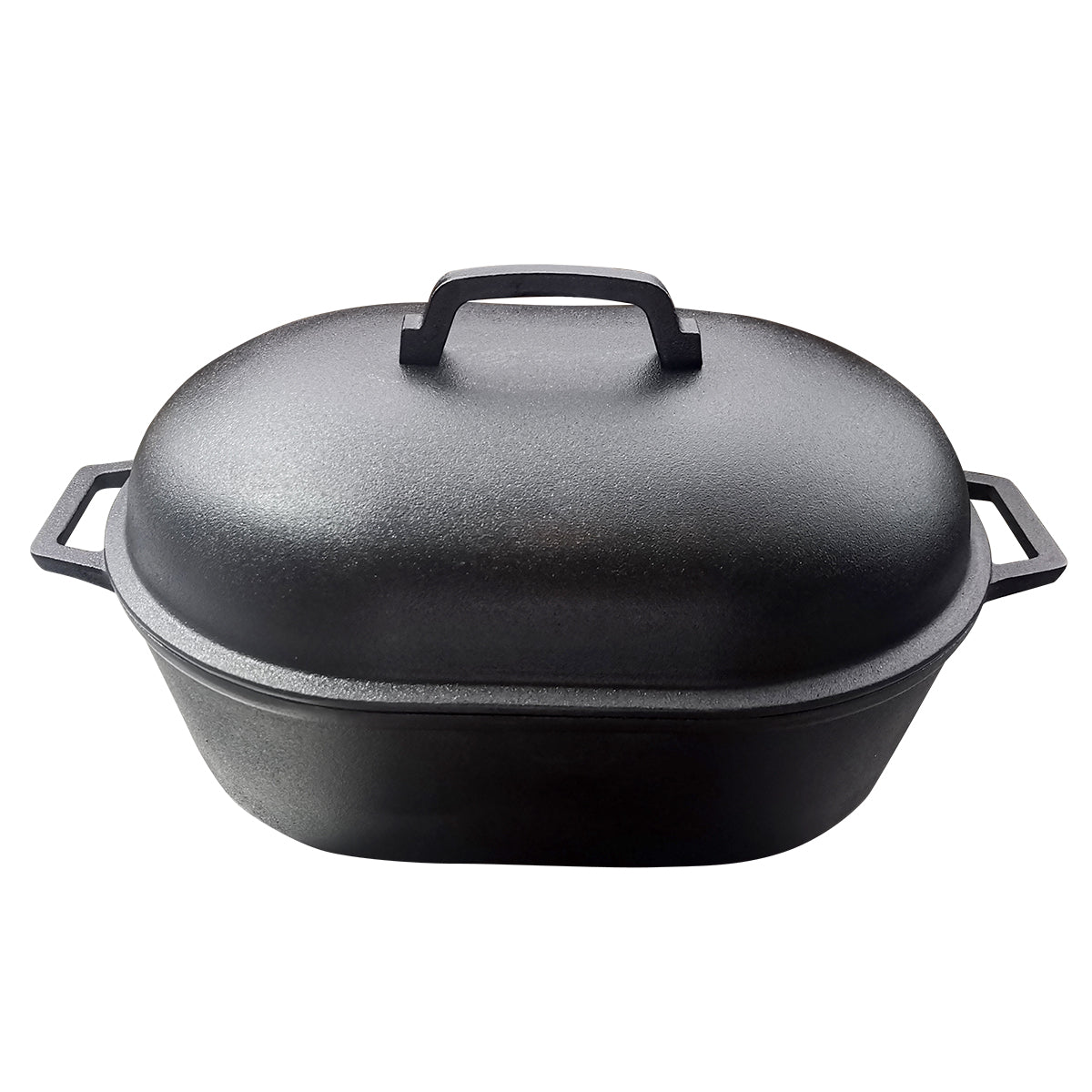 10QT OVAL CAST IRON ROASTER W/